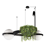 Подвесной светильник с 2-мя шарообразными плафонами и цилиндрическим спотом Light of Еyes варинант исполнения - 4 | Loft Concept в Липецке