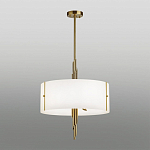 Люстра на штанге с белым круглым плафоном на бронзовом основании с вертикальным декором из металлических трубок Sohne варинант исполнения - 2 | Loft Concept в Липецке