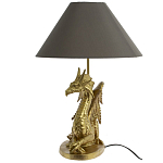 Настольная лампа с абажуром Дракон Golden Dragon Lamp Brown варинант исполнения - 3 | Loft Concept в Липецке