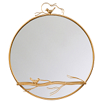 Зеркало настенное в раме золотого цвета с декором птица на ветке Mirror Portal варинант исполнения - 1 | Loft Concept в Липецке