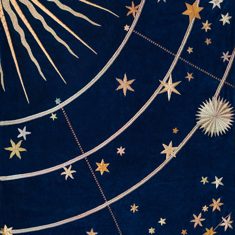 Обои с вышивкой ручной работы Cosmos Original colourway on velvet Обои с вышивкой ручной работы Cosmos Original colourway on velvet в Липецке | Loft Concept
