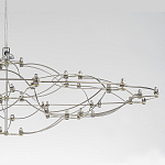 Люстра подвесная с тонкой металлической конструкцией цвета хром Quasar варинант исполнения - 3 | Loft Concept в Липецке