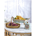 Блюдо прямоугольное из голубого фарфора с ручками и рисунком птиц и цветов Blue Garden варинант исполнения - 5 | Loft Concept в Липецке