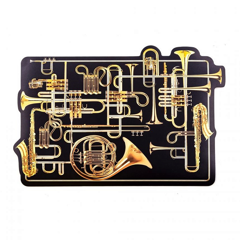 Салфетка под приборы Seletti Trumpets Черный Золотой Салфетка под приборы Seletti Trumpets Черный Золотой в Липецке | Loft Concept