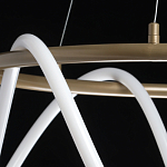 Люстра подвесная круглая золотого цвета с белыми изогнутыми световыми линиями Luke Lampco Tracer Lamp варинант исполнения - 10 | Loft Concept в Липецке