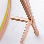 Барный стул золотистый из натурального бука с изображением птиц и цветов Blooming Birds варинант исполнения - 3 | Loft Concept в Липецке