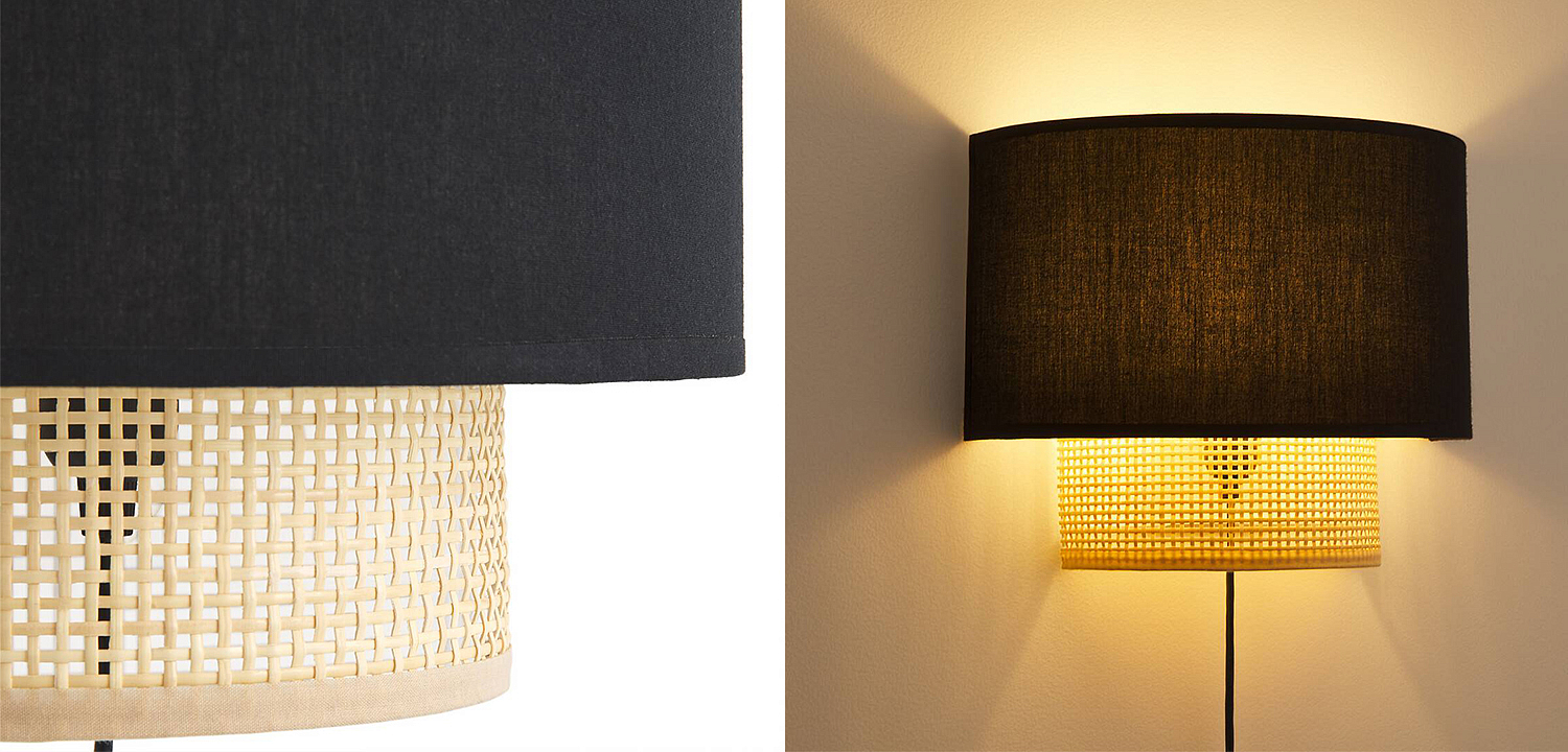 Бра Ottar Wicker Black lampshade Бра Ottar Wicker Black lampshade - Loft-Concept в Липецке