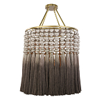 Люстра плетеная с кисточками на золотистом каркасе Boho Tassel Chandelier варинант исполнения - 2 | Loft Concept в Липецке