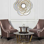 Стол журнальный коричневый на золотом основании Symphony of the Earth варинант исполнения - 2 | Loft Concept в Липецке