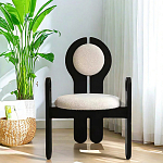 Стул черный из дерева с круглой спинкой Chair in Neoclassical Style варинант исполнения - 2 | Loft Concept в Липецке