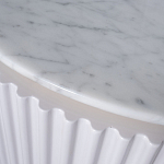 Тумба под телевизор белая овальная с мраморной столешницей Thoroughbass варинант исполнения - 3 | Loft Concept в Липецке