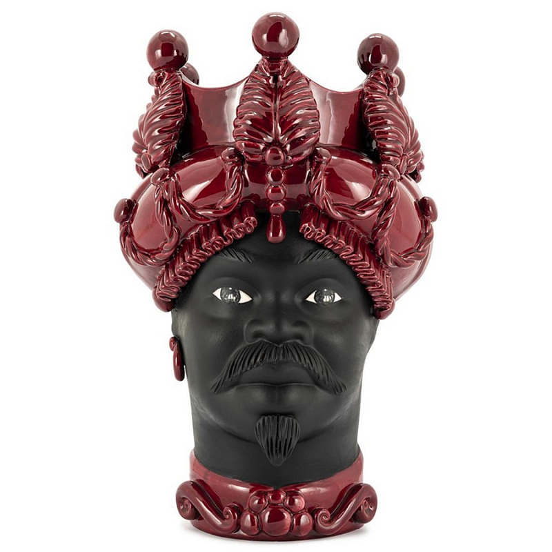 Ваза Vase Moro Man Baroque Burgundy Черный Бургундский красный Ваза Vase Moro Man Baroque Burgundy Черный Бургундский красный в Липецке | Loft Concept