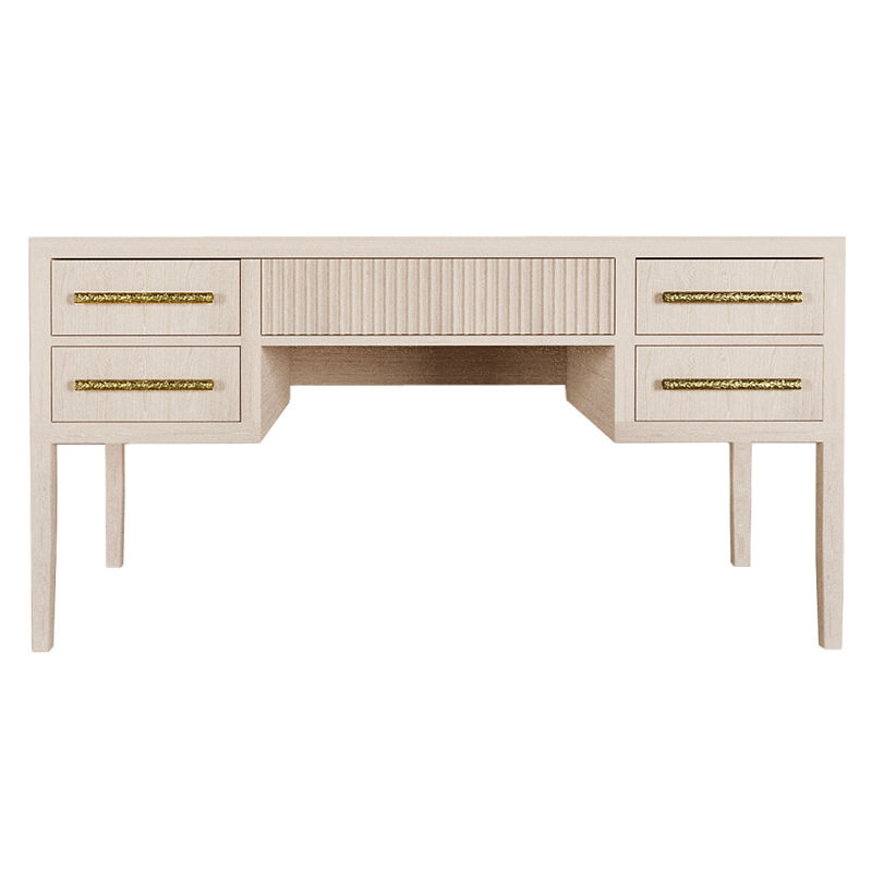 Большой Рабочий стол Primo с 5 выдвижными ящиками Светлый дуб Древесина в Липецке | Loft Concept 