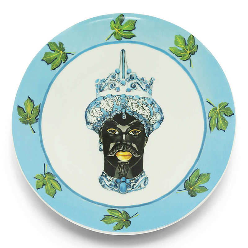 Тарелка Abhika PLATE MORO HEAD D 28,5 Голубой Зеленый Тарелка Abhika PLATE MORO HEAD D 28,5 Голубой Зеленый в Липецке | Loft Concept