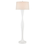 Торшер белый с тканевым абажуром на деревянном основании Graceful Silhouette варинант исполнения - 3 | Loft Concept в Липецке