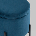 Синий пуф на черных ножках SANJAY варинант исполнения - 4 | Loft Concept в Липецке