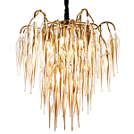 Люстра со стеклянными подвесками янтарного цвета Ambre Glass Chandelier 70 варинант исполнения - 1 | Loft Concept в Липецке