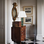 Настольная лампа на основании из зеленого мрамора с белым абажуром Noelia Green варинант исполнения - 5 | Loft Concept в Липецке