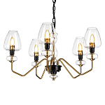  Люстра с 5-ю стеклянными плафонами в форме бокалов и угловыми кронштейнами Elstead Lighting варинант исполнения - 1 | Loft Concept в Липецке