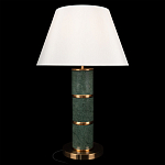 Настольная лампа на основании из зеленого мрамора с белым абажуром Noelia Green варинант исполнения - 2 | Loft Concept в Липецке