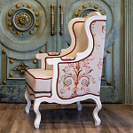 Кресло из массива бука бежевое с растительным орнаментом Raffael Beige Floral Armchair варинант исполнения - 9 | Loft Concept в Липецке