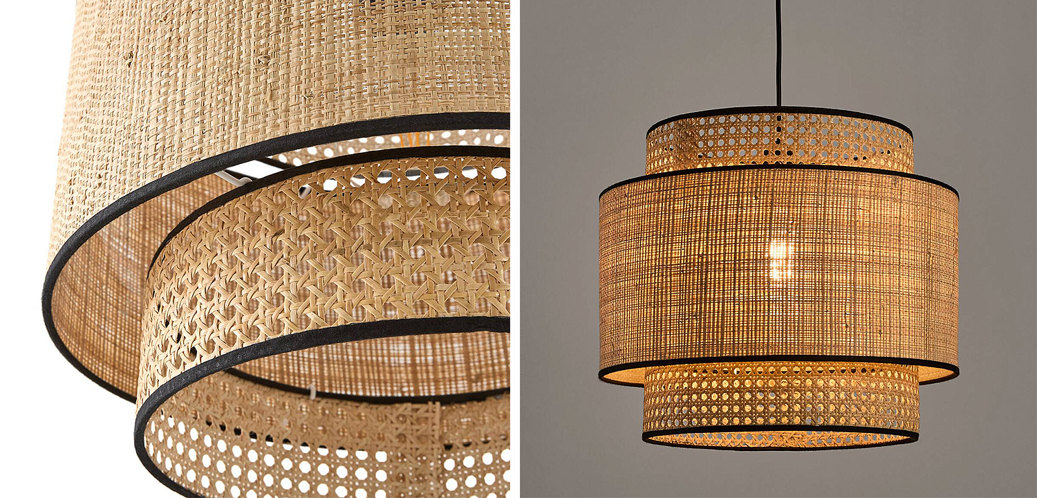 Подвесной светильник Ottar Dual Wicker beige black Подвесной светильник Ottar Dual Wicker beige black - Loft-Concept в Липецке