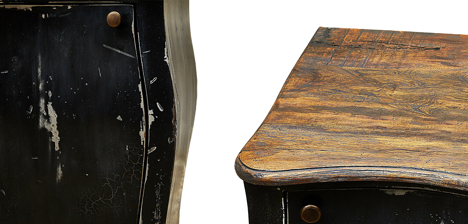 Комод длинный в стиле прованс Black Vintage Commode Черный Комод длинный в стиле прованс Black Vintage Commode Черный - Loft-Concept в Липецке