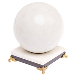 Шар декоративный на подставке из натурального камня Мрамор Белый Natural Stone Spheres 11 см варинант исполнения - 1 | Loft Concept в Липецке