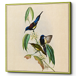 Постер на холсте с изображением птиц и цветов Blooming Birds Poster варинант исполнения - 4 | Loft Concept в Липецке
