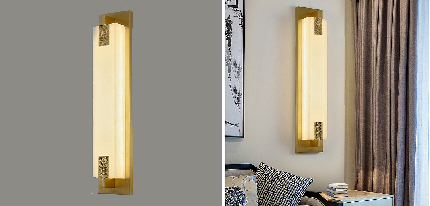 Накладной Настенный светильник Арт-Деко натуральный мрамор Art-Deco Wall Lamp Накладной Настенный светильник Арт-Деко натуральный мрамор Art-Deco Wall Lamp - Loft-Concept в Липецке