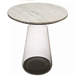 Кофейный столик с прозрачным основанием и столешницей с мраморным узором Transparent Base варинант исполнения - 1 | Loft Concept в Липецке