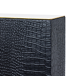 Настольная лампа с черным основанием из текстурированной кожи и белым абажуром Noir Allure  варинант исполнения - 3 | Loft Concept в Липецке