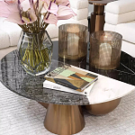 Дизайнерский журнальный стол с круглой столешницей на 3-х геометрических ножках Lehumod варинант исполнения - 2 | Loft Concept в Липецке