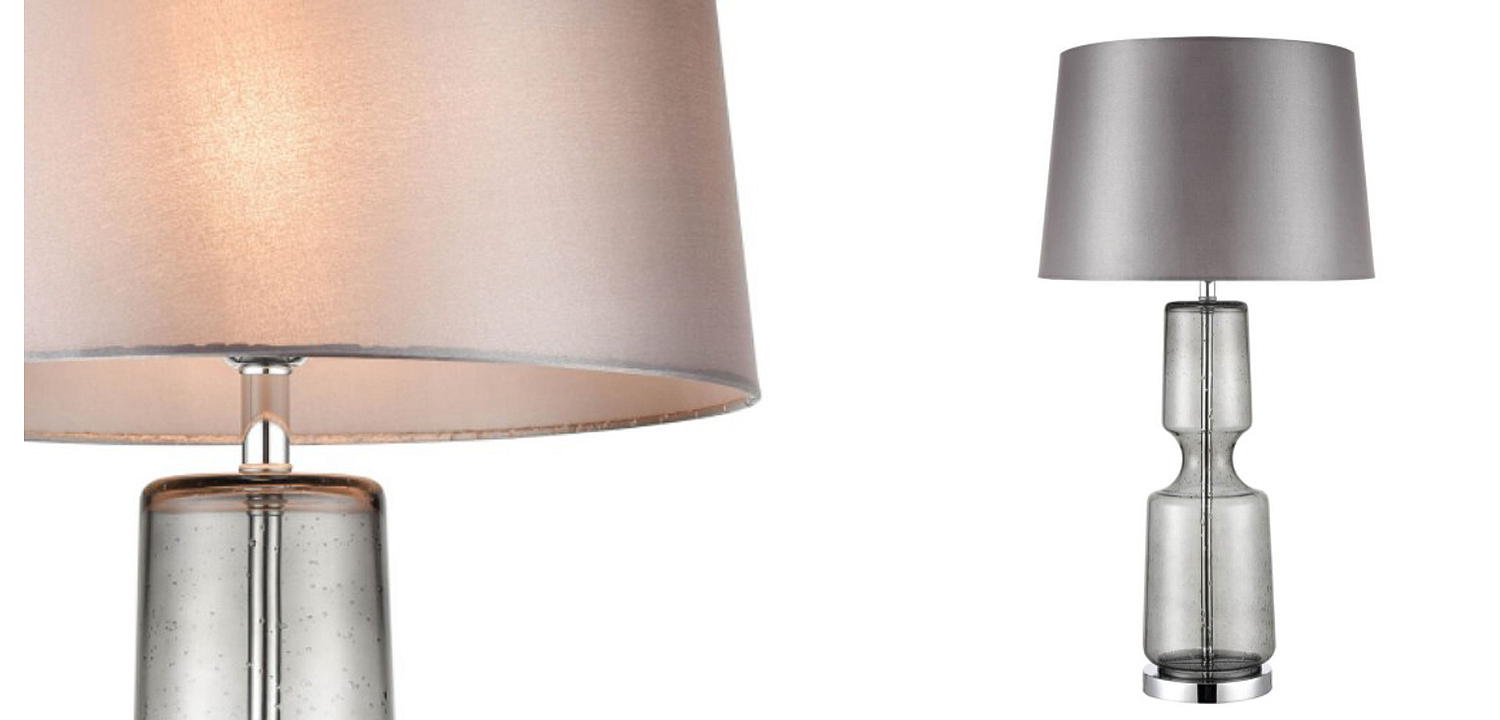 Настольная лампа Серое Стекло Antero Chrome Table Lamp Настольная лампа Серое Стекло Antero Chrome Table Lamp - Loft-Concept в Липецке