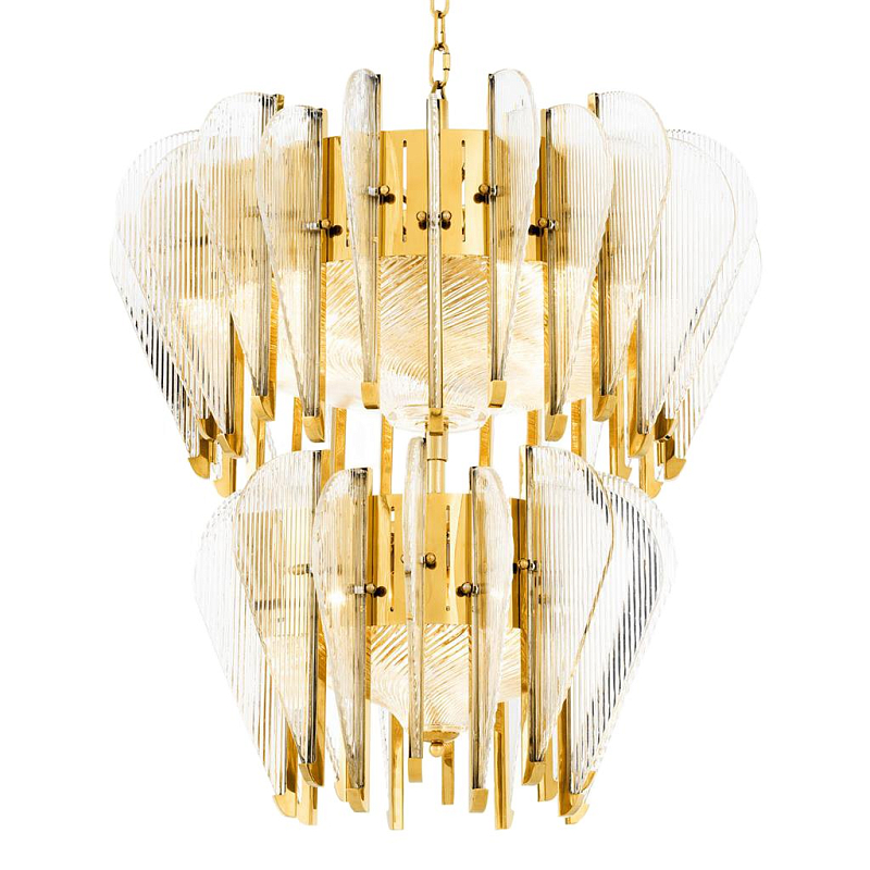 Люстра Chandelier Canzone Золотой Прозрачное Стекло Люстра Chandelier Canzone Золотой Прозрачное Стекло в Липецке | Loft Concept