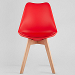 Стул с основой из пластика и мягким сиденьем Arvika Red варинант исполнения - 2 | Loft Concept в Липецке