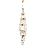 Большая многоярусная люстра с хрустальными подвесками Crystal Art Multi-tiered Gold Chandelier варинант исполнения - 3 | Loft Concept в Липецке
