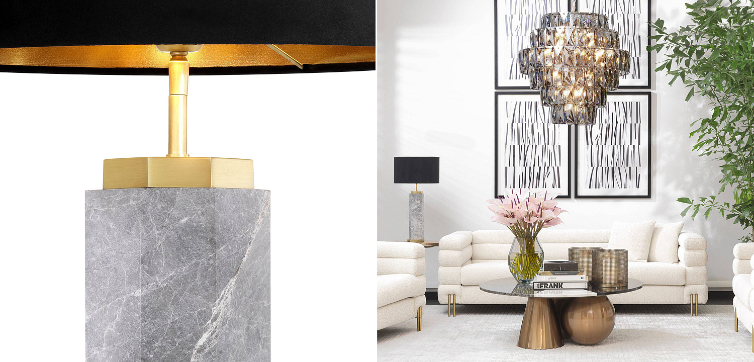 Настольная лампа Eichholtz Table Lamp Newman Grey Настольная лампа Eichholtz Table Lamp Newman Grey - Loft-Concept в Липецке