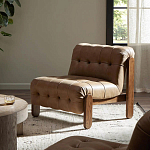 Кресло с деревянным каркасом и обивкой из кожи Medieval Furniture варинант исполнения - 2 | Loft Concept в Липецке