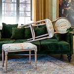 Банкетка из массива бука светло-зеленая с растительным орнаментом Raffael Angel Floral Banquette варинант исполнения - 4 | Loft Concept в Липецке