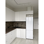 Угловой кухонный гарнитур белый и столешница под мрамор Gene Kitchen Set варинант исполнения - 4 | Loft Concept в Липецке