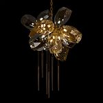 Люстра подвесная со стеклянными плафонами из дымчатого и золотистого с шестью вертикальными подвесками Gilded Mirage  варинант исполнения - 4 | Loft Concept в Липецке