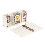 Настольный письменный набор из мрамора и креноида с гербом России Marble Accessory варинант исполнения - 2 | Loft Concept в Липецке