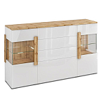 Комод с белым глянцевым фасадом с 2-мя дверцами и ящиками Grace of Furniture  варинант исполнения - 1 | Loft Concept в Липецке