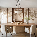 Обои с вышивкой ручной работы Deco Wisteria ﻿Midas colourway on Liso Pearl wool sateen варинант исполнения - 1 | Loft Concept в Липецке