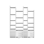 Стеллаж прямой ассиметричный с полками и 4-мя дверцами ARYA BOOKCASE WHITE варинант исполнения - 1 | Loft Concept в Липецке