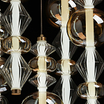 Люстра с плафонами из прозрачного и янтарного стекла в виде шаров и ромбов Gabriel Scott Luna варинант исполнения - 5 | Loft Concept в Липецке