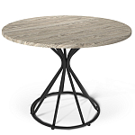 Стол обеденный с круглой бежево-серой столешницей Harris Collection варинант исполнения - 1 | Loft Concept в Липецке