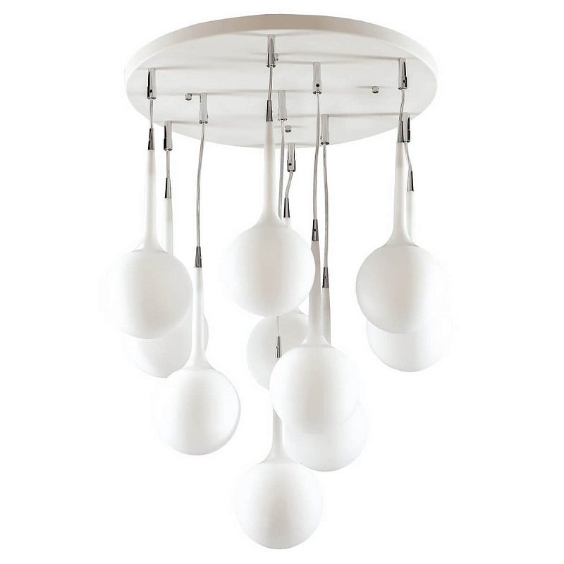 Люстра Faliero Ball 10 Light Хром Белый Люстра Faliero Ball 10 Light Хром Белый в Липецке | Loft Concept