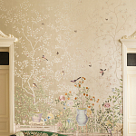 Обои ручная роспись Temple Newsam White Gold gilded silk варинант исполнения - 3 | Loft Concept в Липецке